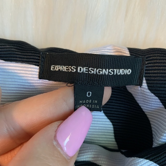 Express Studio Design Zebra Print Pleated Skater Skirt (sz 0) - Picture 4 of 6